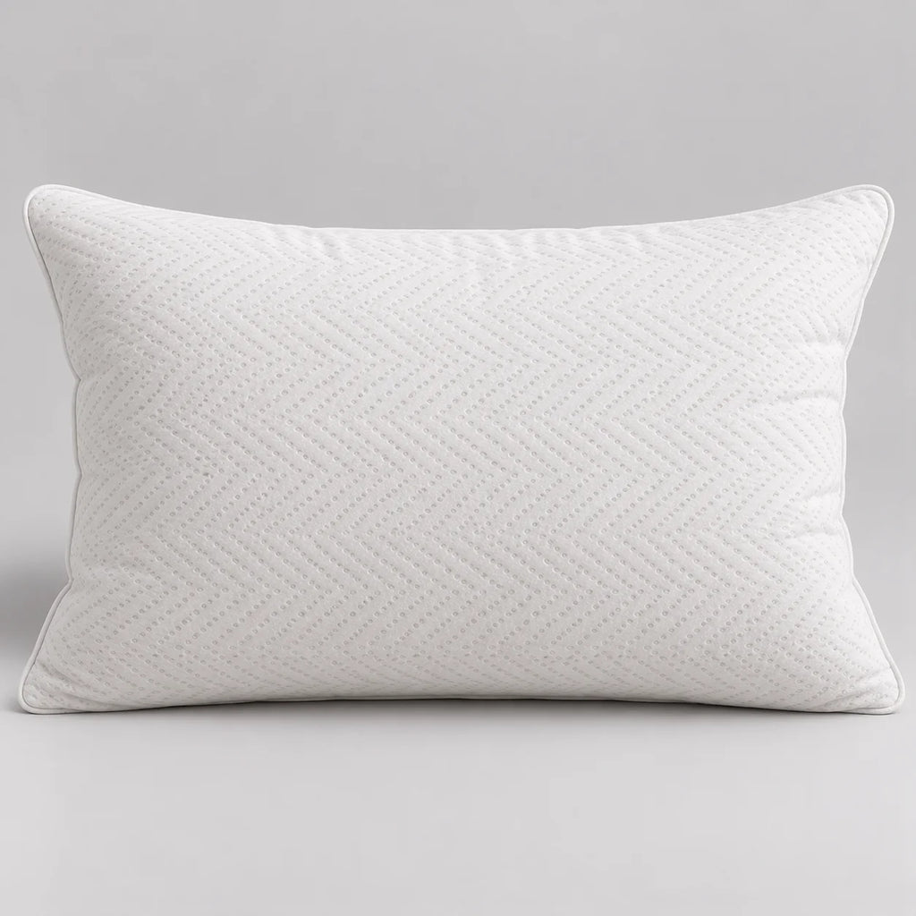 Papillon Fine Bedding Bed Wedge Pillow - Reading and Back Support, Medium-Firm Foam, Piped Knit Cover