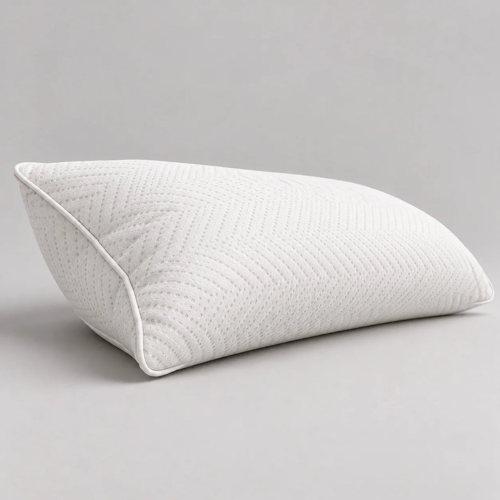 Papillon Fine Bedding Bed Wedge Pillow - Reading and Back Support, Medium-Firm Foam, Piped Knit Cover