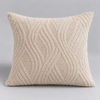 Papillon Fine Bedding Decorative Throw Pillow with Insert, 18 x 18 in - Beige Knotted Texture Design