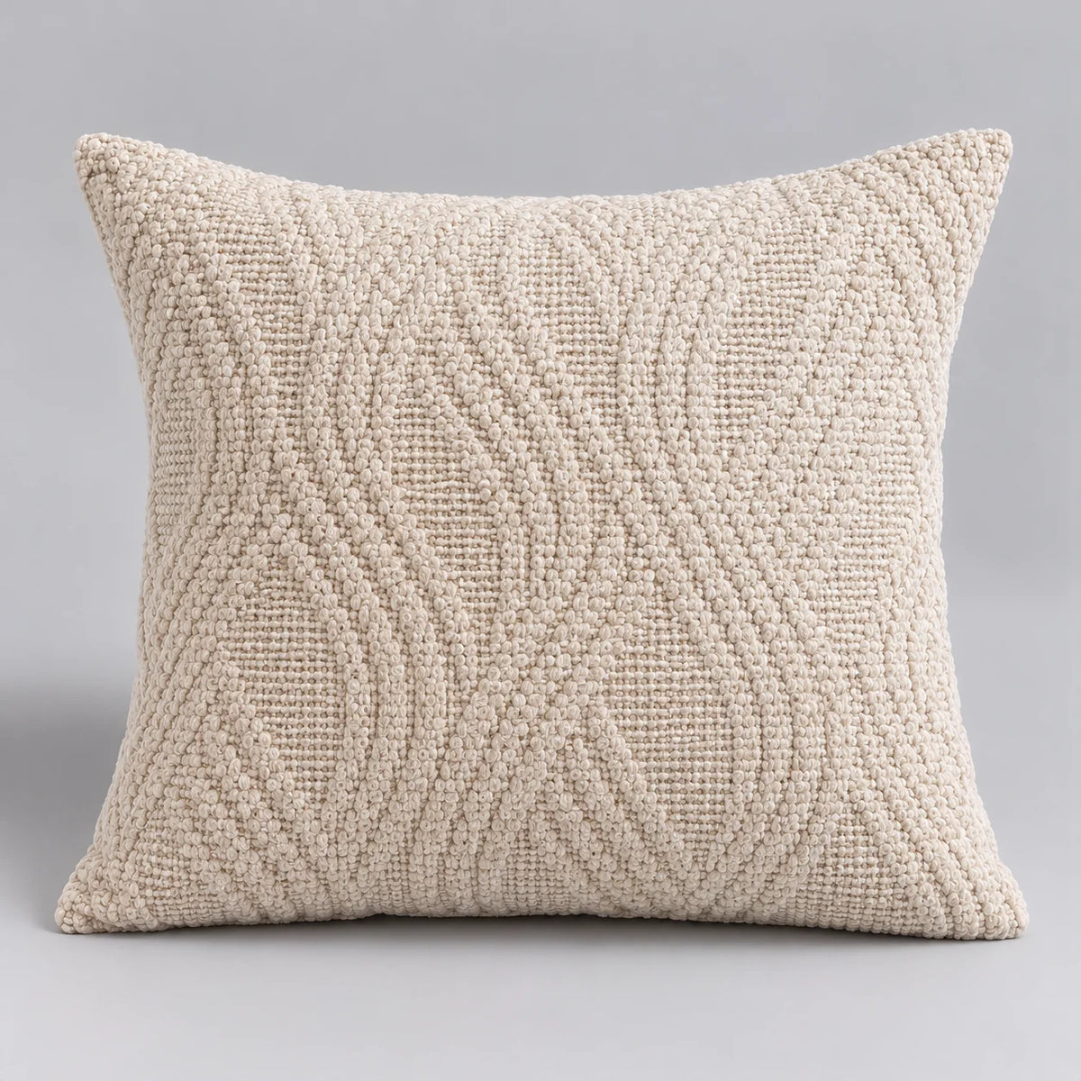 Papillon Fine Bedding Decorative Throw Pillow with Insert, 18 x 18 in - Beige Knotted Texture Design