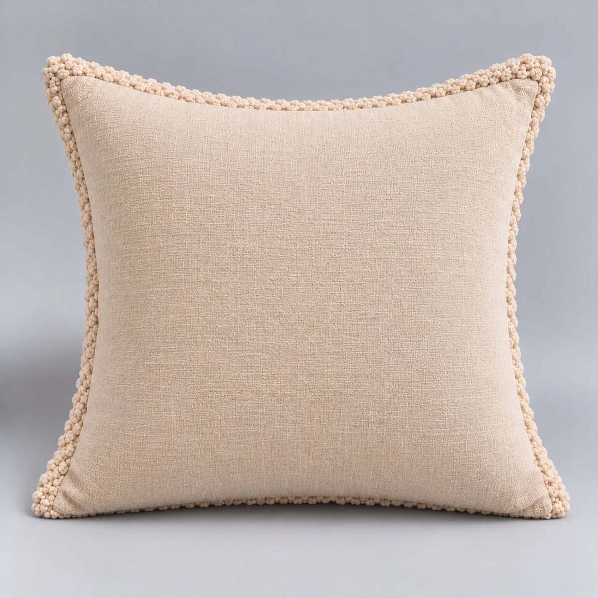 Papillon Fine Bedding Decorative Throw Pillow with Insert, 18 x 18 in - Beige Knotted Texture Design