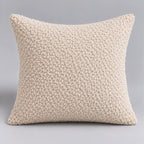 Papillon Fine Bedding Decorative Throw Pillow with Insert, 18 x 18 in - Cream Knotted Boucle Texture