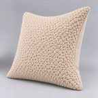 Papillon Fine Bedding Decorative Throw Pillow with Insert, 18 x 18 in - Cream Knotted Boucle Texture