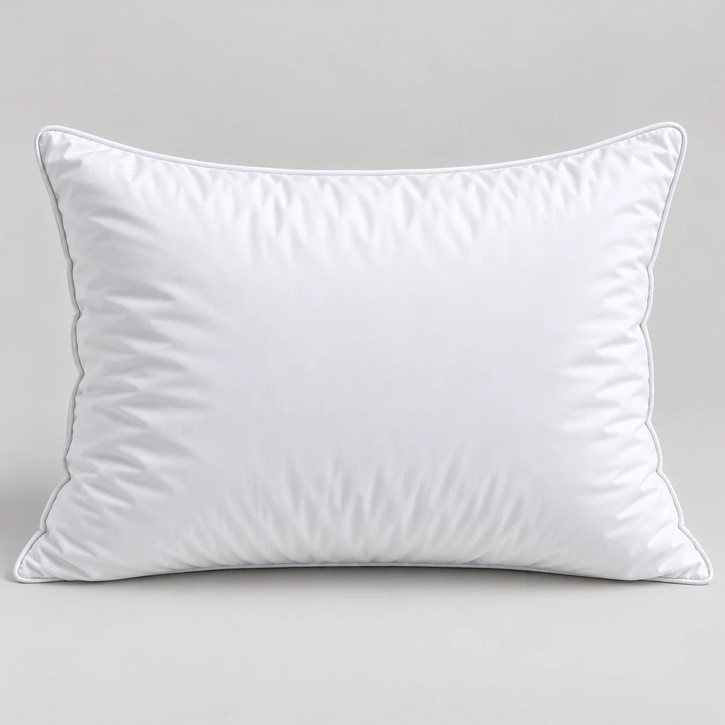 Papillon Fine Bedding Down Alternative Bed Pillow, Queen Size - Gusseted Piped Edge, Cotton Cover