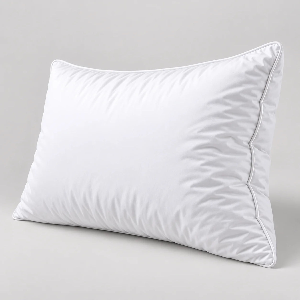 Papillon Fine Bedding Down Alternative Bed Pillow, Queen Size - Gusseted Piped Edge, Cotton Cover
