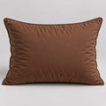 Papillon Fine Bedding Down Alternative Bed Pillow, Queen Size, Brown - Gusseted Piped Edge, Cotton Cover