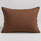Papillon Fine Bedding Down Alternative Bed Pillow, Queen Size, Brown - Gusseted Piped Edge, Cotton Cover