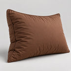 Papillon Fine Bedding Down Alternative Bed Pillow, Queen Size, Brown - Gusseted Piped Edge, Cotton Cover