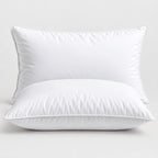 Papillon Fine Bedding Down Alternative Bed Pillows, Set of 2 - Gusseted Piped Edge, Cotton Cover