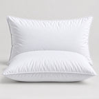 Papillon Fine Bedding Down Alternative Bed Pillows, Set of 2 - Gusseted Piped Edge, Cotton Cover