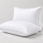 Papillon Fine Bedding Down Alternative Bed Pillows, Set of 2 - Gusseted Piped Edge, Cotton Cover