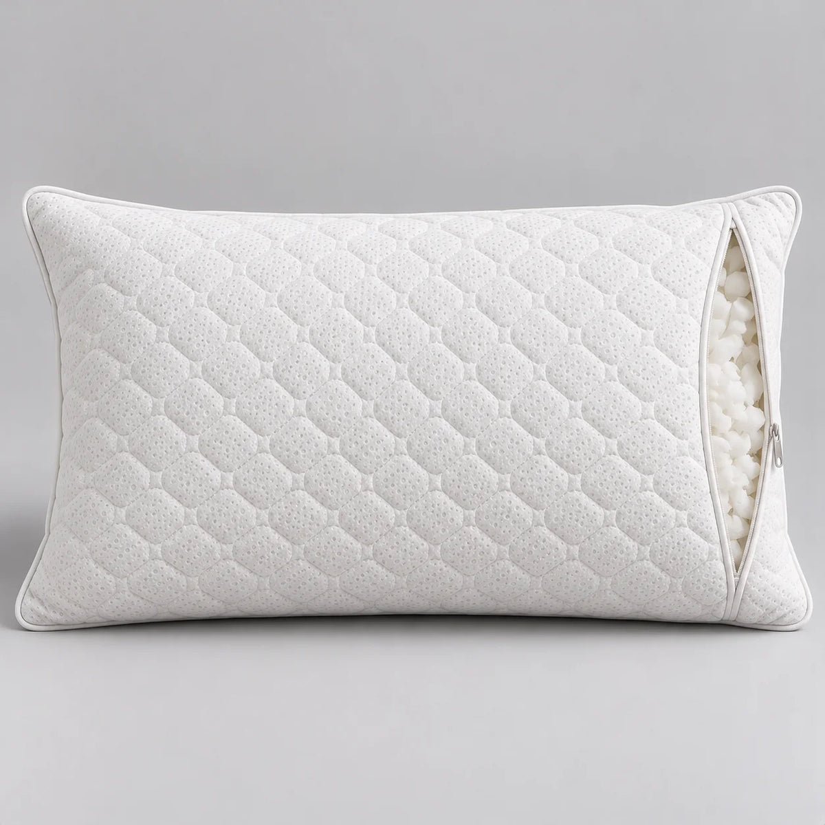 Papillon Fine Bedding Shredded Memory Foam Pillow, King Size - Adjustable Loft, Zippered Quilted Cover